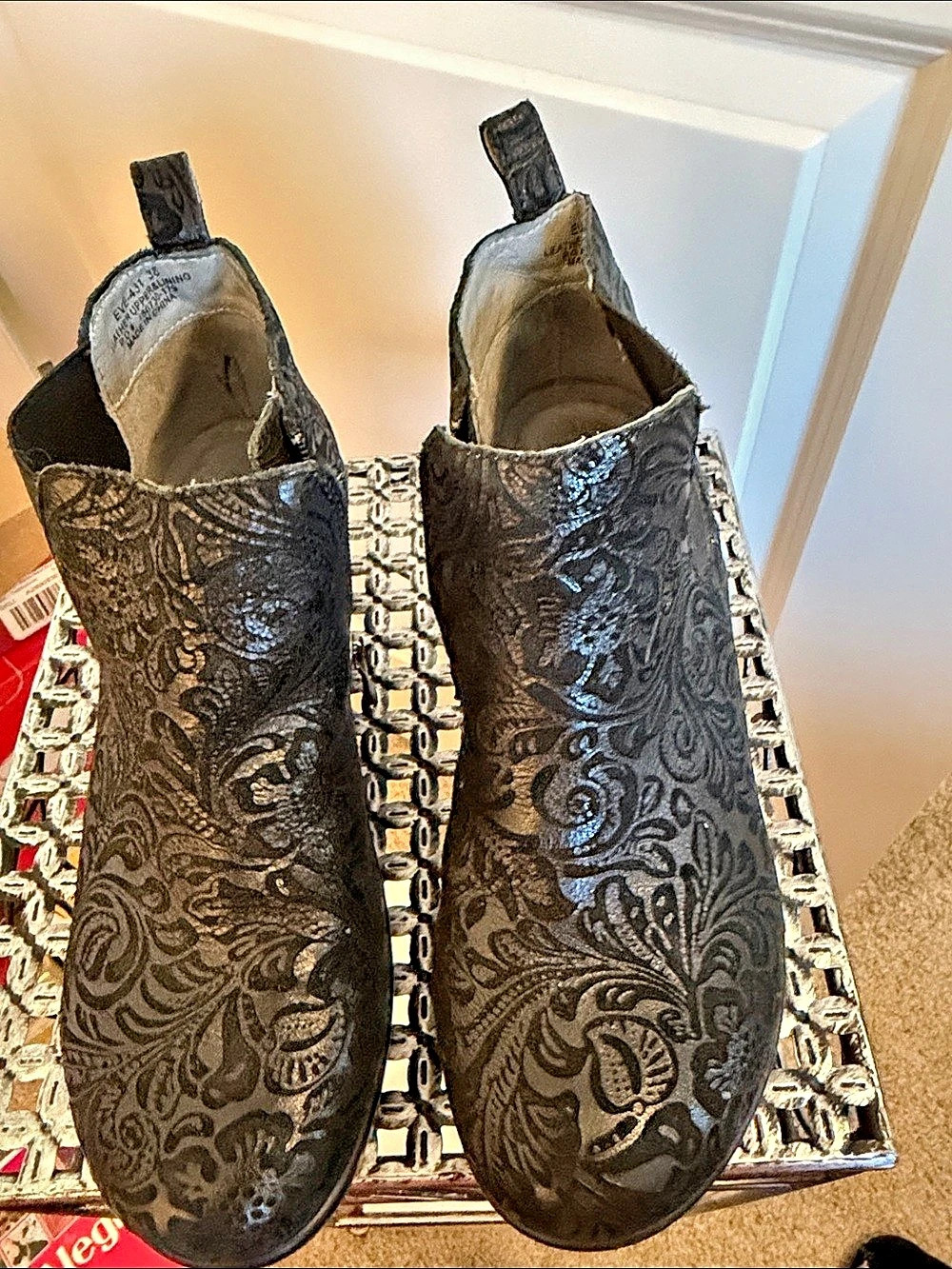 Alegria Paisley Ankle Boots in Black